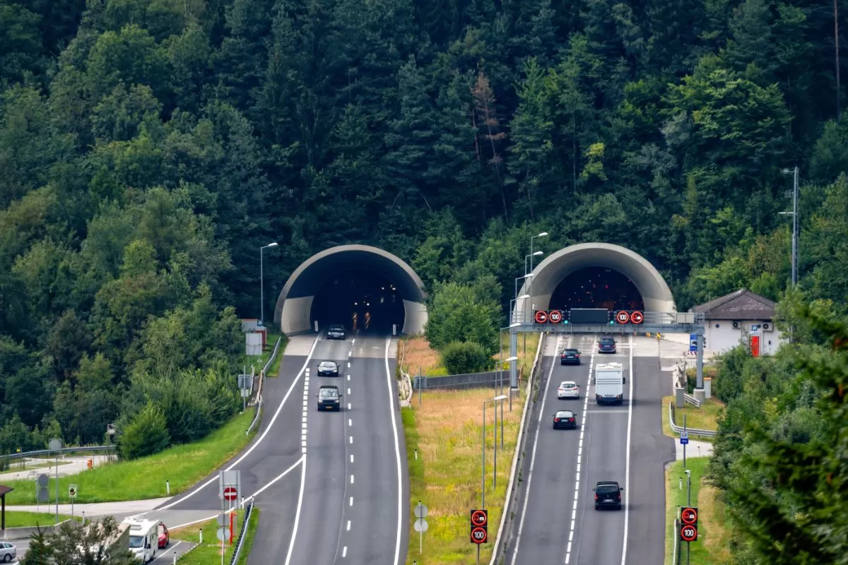 Two one-way tunnels