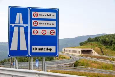 Information sign by road