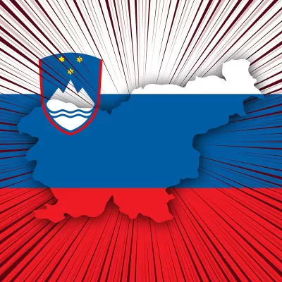Carte de la Slovénie avec les couleurs du drapeau