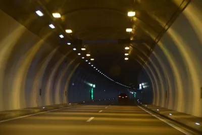 Tunnel with lights in Slovenia